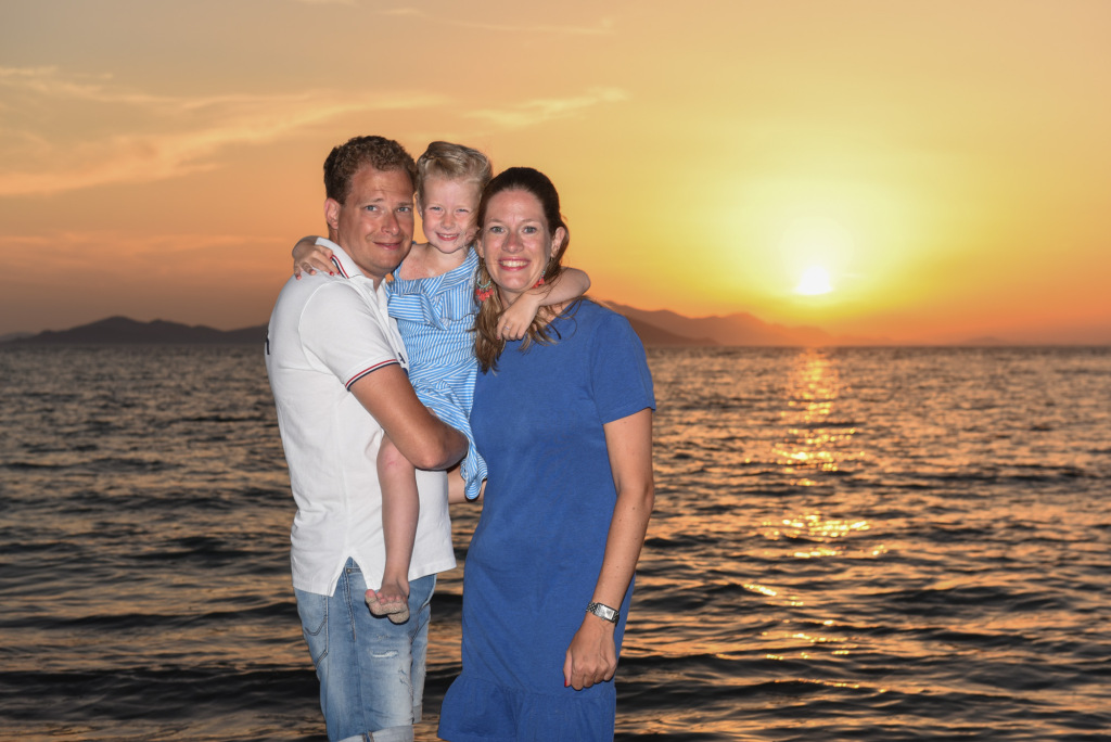 Sunset family photo shoot in Kos