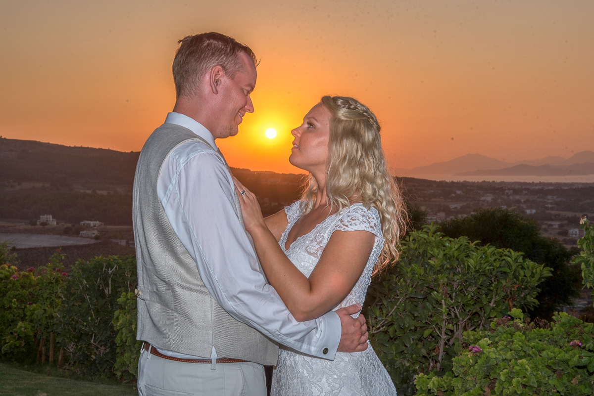 Sunset wedding photo shoot in Kos