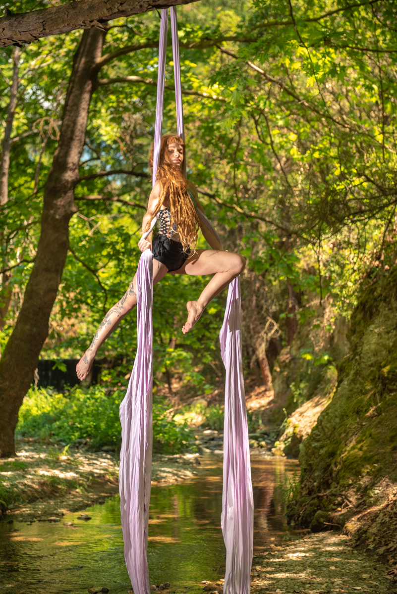 Aerial dance photo shoot in Greece