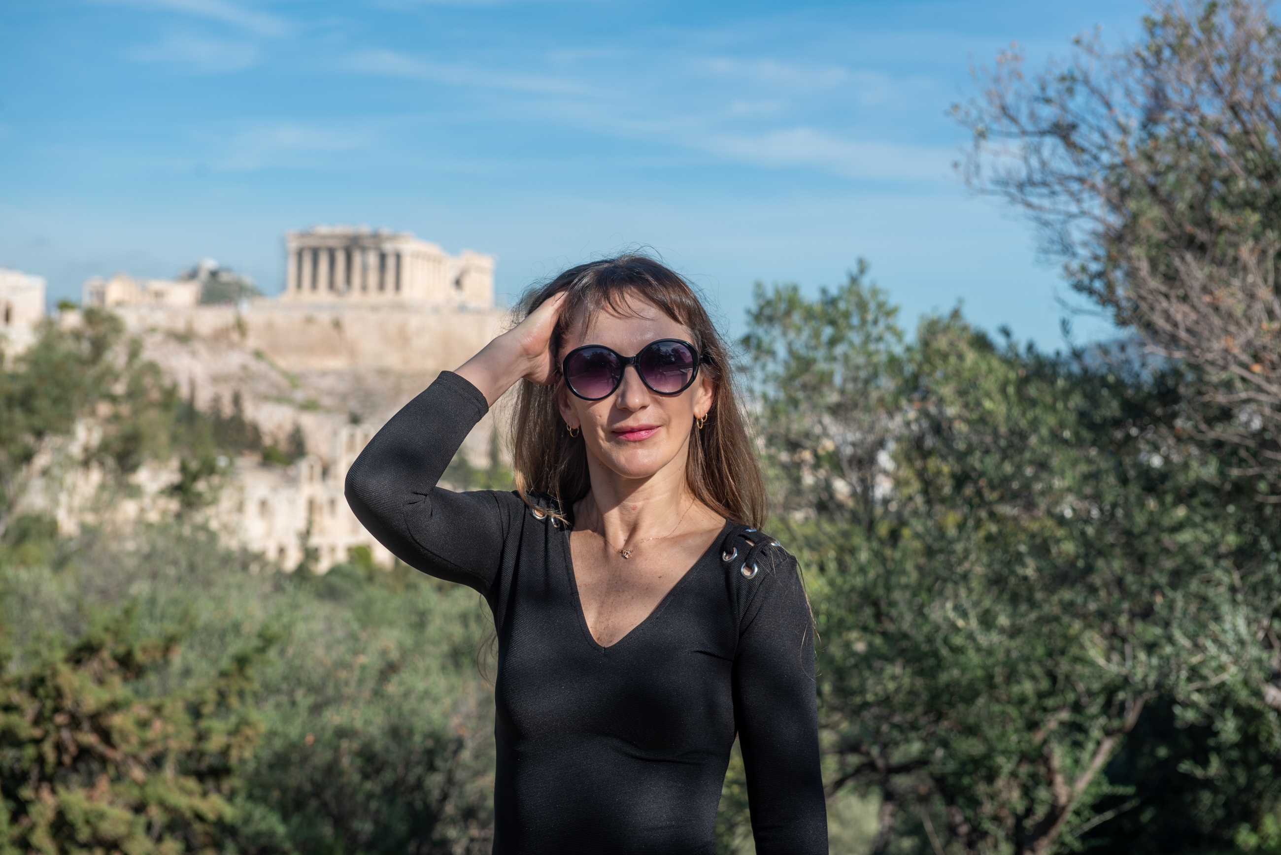 Athens photo shoot with view of Acropolis and Parthenon