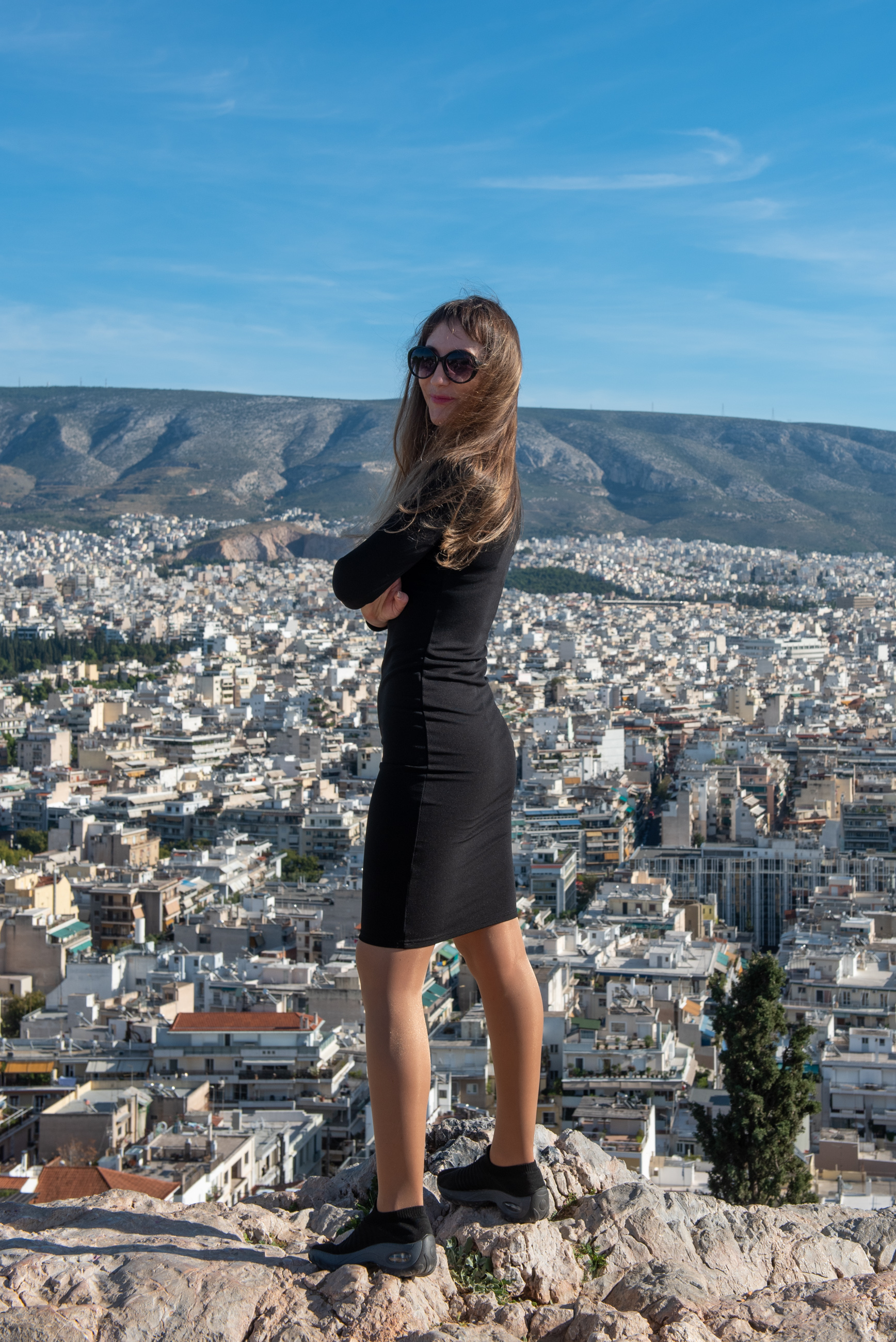 Athens photo shoot with view of Acropolis and Parthenon
