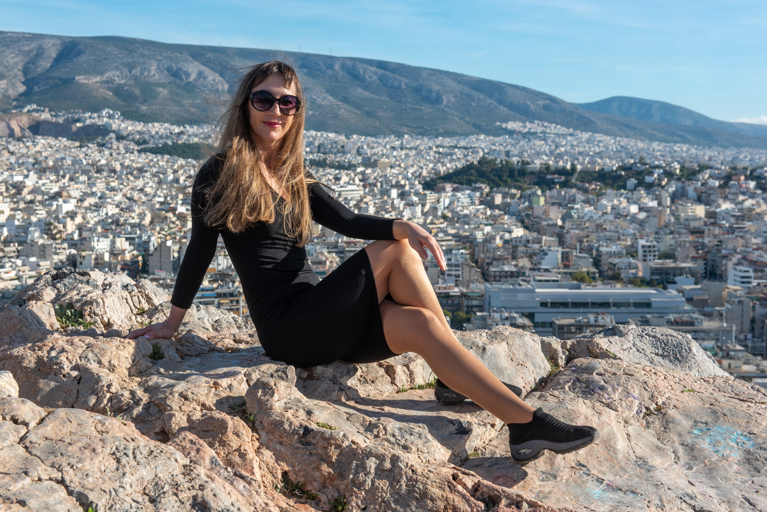 Athens photo shoot with view of Acropolis and Parthenon