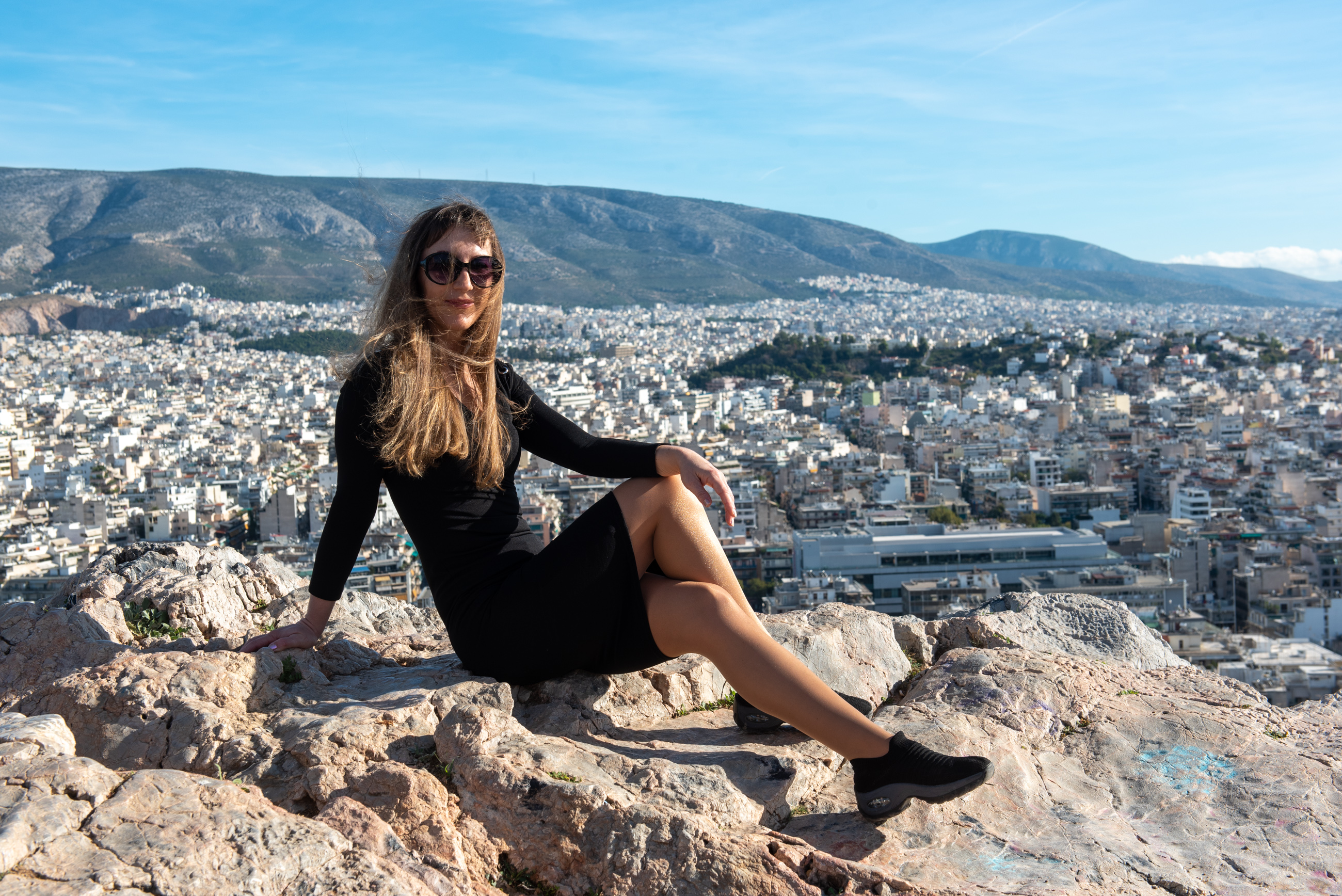 Athens photo shoot with view of Acropolis and Parthenon