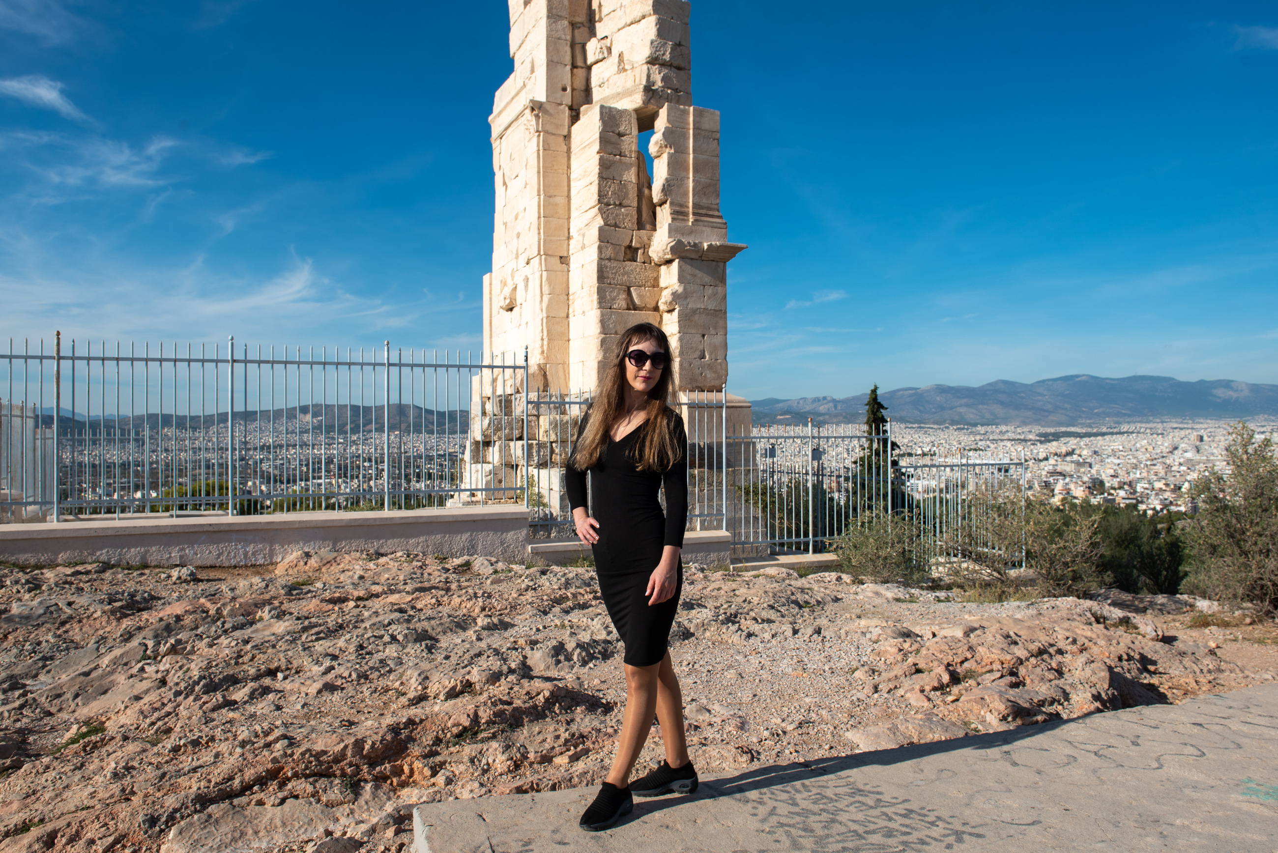 Athens photo shoot with view of Acropolis and Parthenon