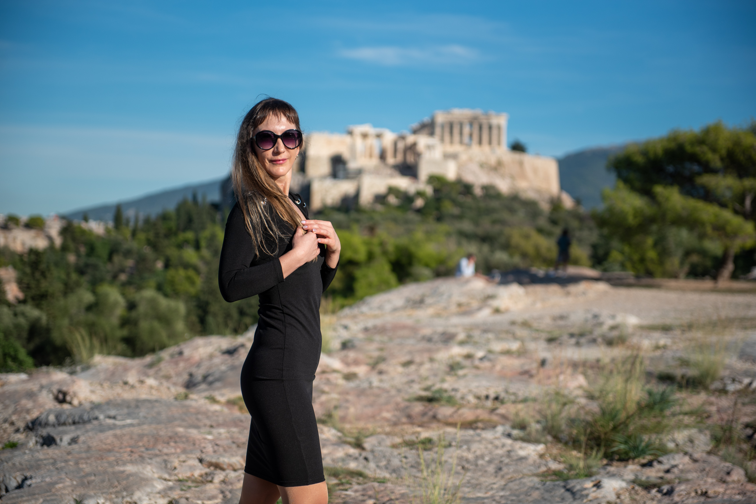 Athens photo shoot with view of Acropolis and Parthenon