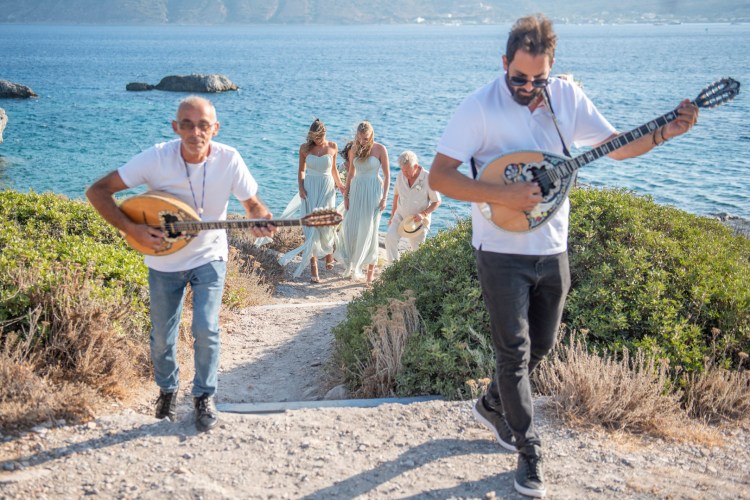 Bride and groom on the beach in Kos