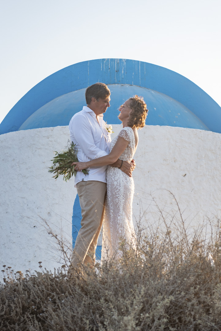 Bride and groom on the Kastri island in Kos