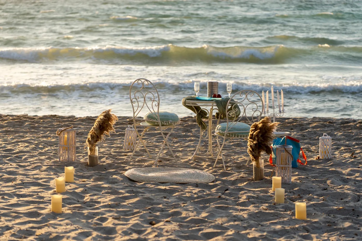 Picnic experience in Kos on the beach at sunset time