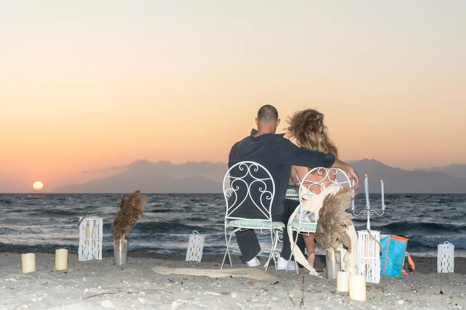 Picnic experience in Kos on the beach at sunset time