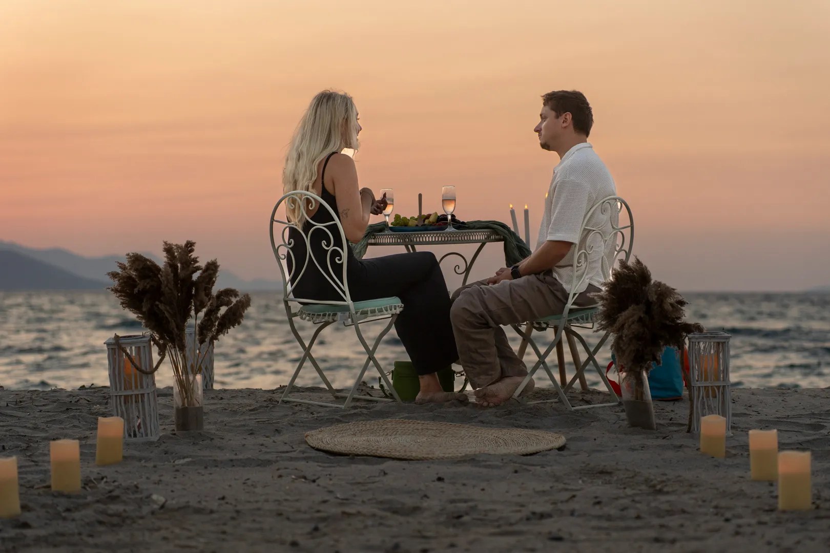 Picnic experience in Kos on the beach at sunset time