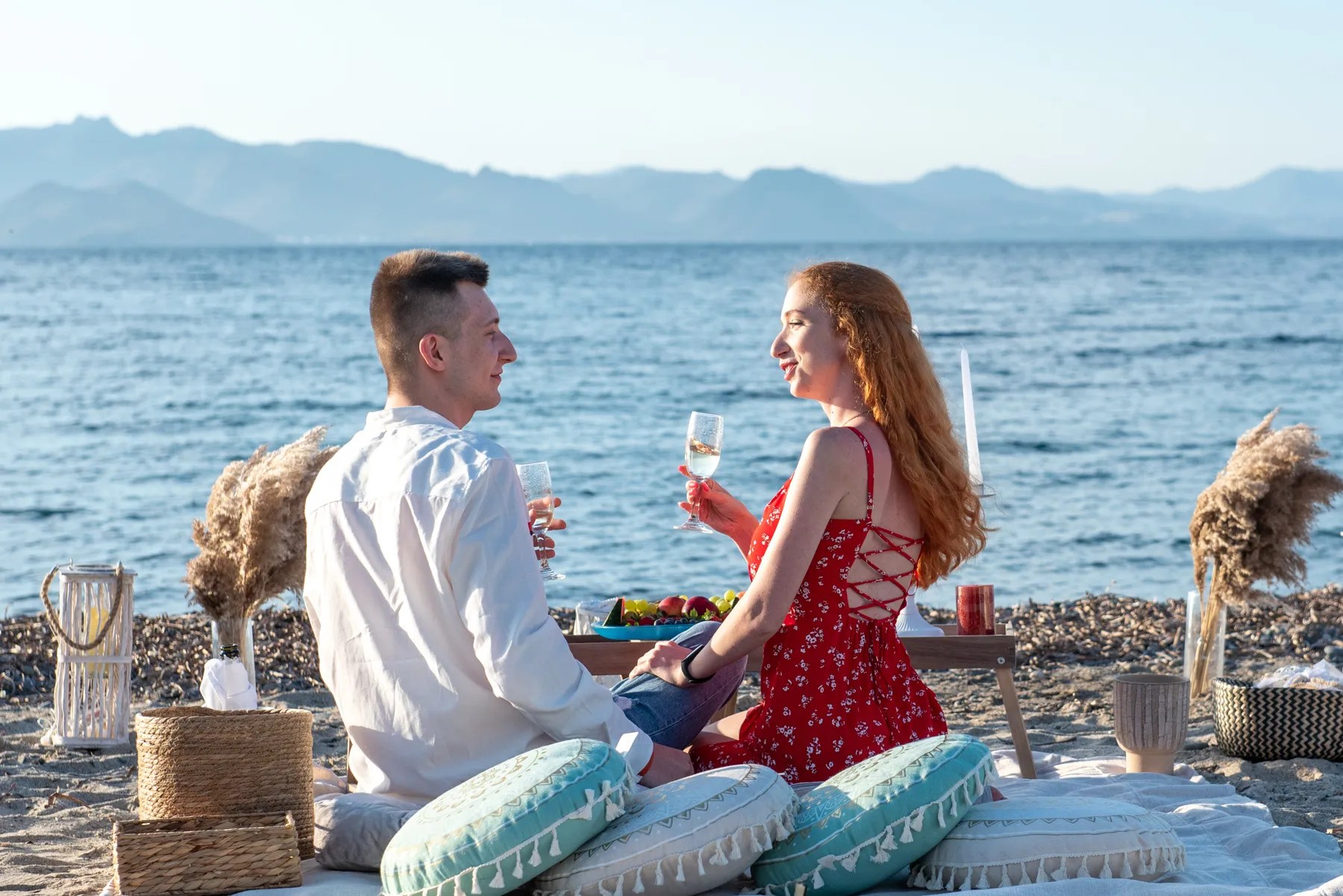 Picnic experience in Kos on the beach at sunset time